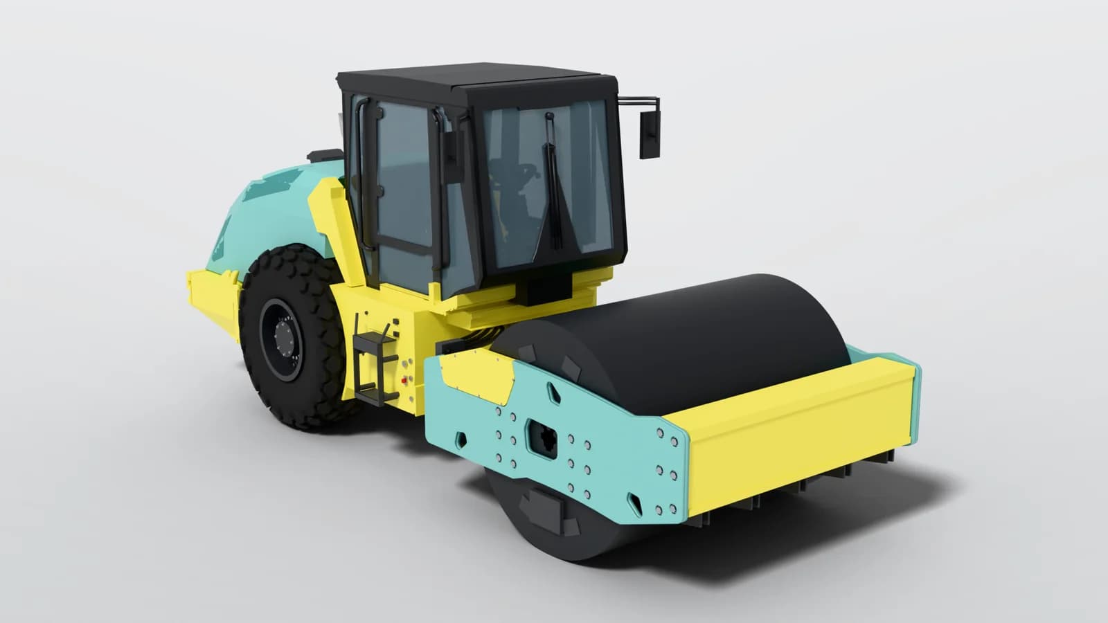 FSMW Ammann ARS 200, stage M4a: the whole machine from the front right with the new cab. A render of the model, not an in-game shot