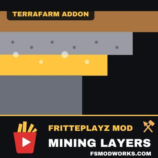 Mod tile: a cross-section through the ground showing topsoil, gravel and the pay seam as coloured layers