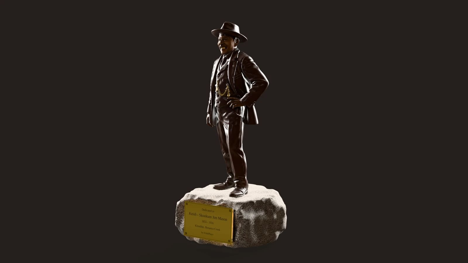 Skookum Jim Statue — 3D Asset — Skookum Jim and George Carmack statues as FS25 3D models