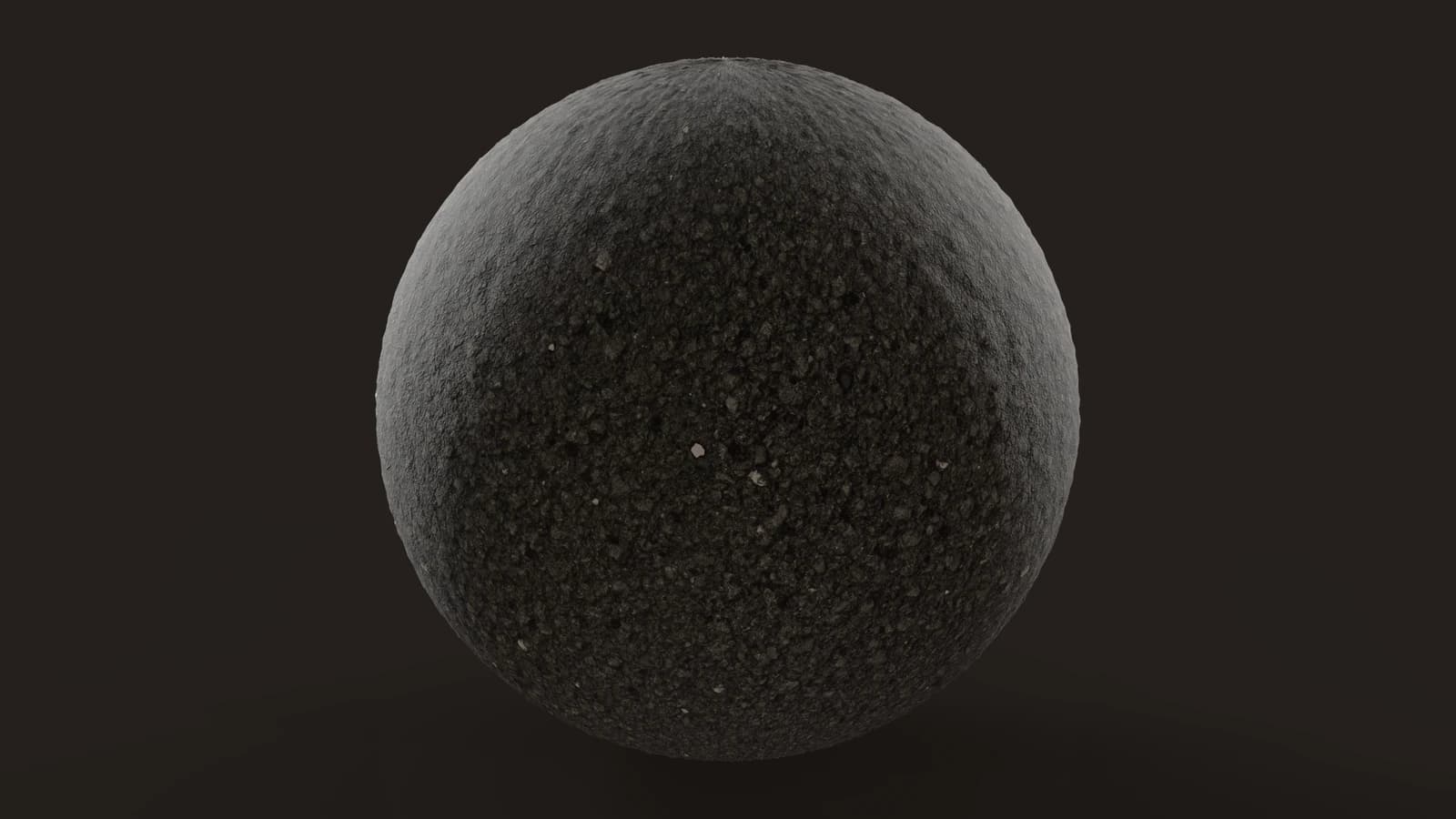Asphalt 02: render of the texture on a sphere, dark stage