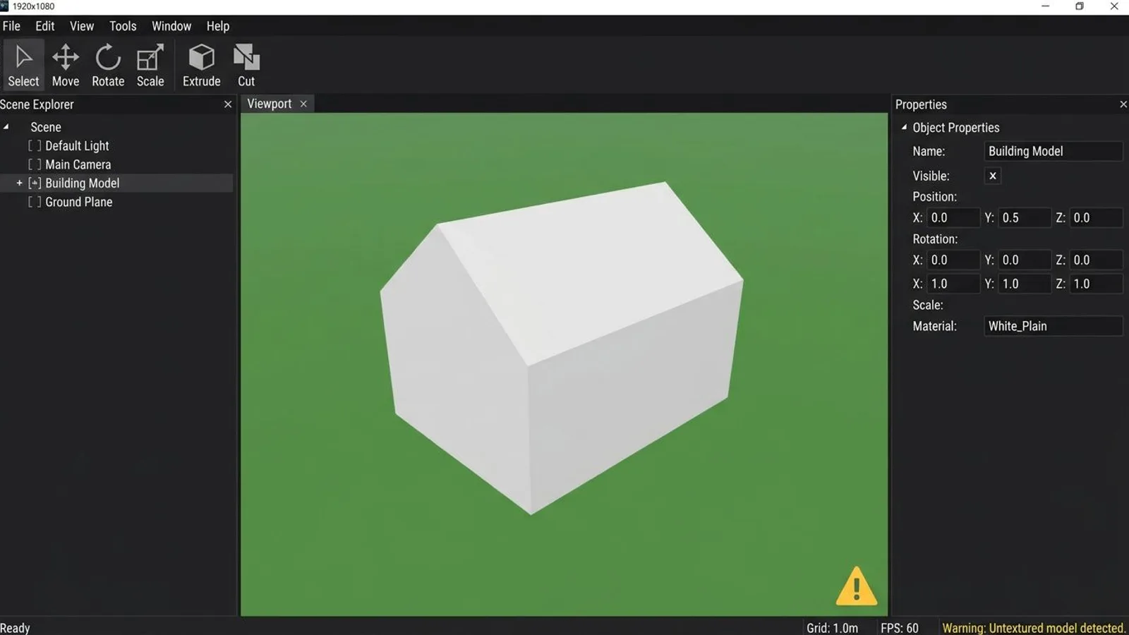 3D object showing plain white surfaces due to a missing texture file in GIANTS Editor