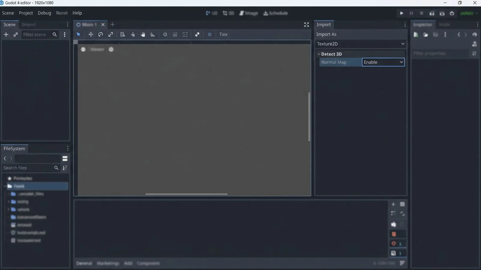 Godot 4 Import dock with Detect 3D settings and normal map detection enabled